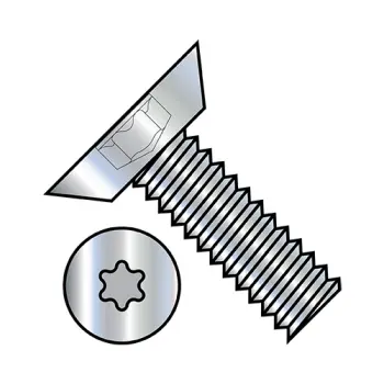 #8 - 32 x 1/4" Machine Screws | Steel | Zinc/Clear | 6-Lobe | Flat & Undercut | 0804MTU