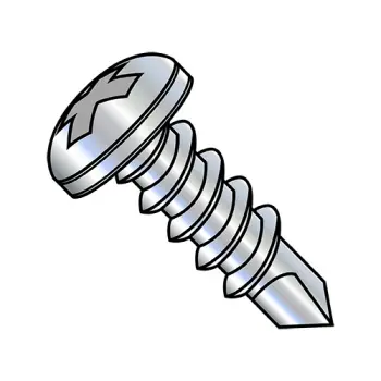 #4 - 24 x 1" Self-Drilling Screws | Steel | Zinc/Clear | Phillips | Pan | 0416KPP