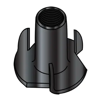 8-32X1/4  3 Prong Tee Nut Black Zinc