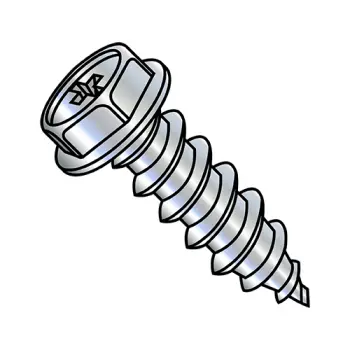 8-18X5/16  Phillips Indented Hex Washer Self Tapping Screw Type AB Fully Threaded Zinc Bake