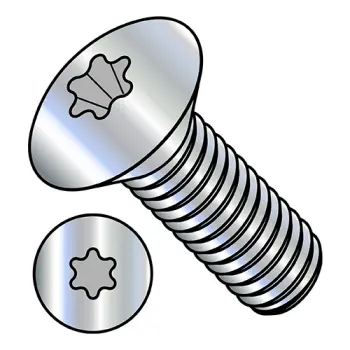 #8 - 32 x 3/8" Machine Screws | Steel | Zinc/Clear | 6-Lobe | Oval | 0806MTO