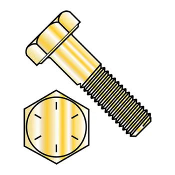 1/4"-28 X 2 1/4"  Fine Thread Hex Cap Screw Grade 8 Zinc Yellow