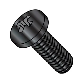0-80X1/2  Phillips Pan Machine Screw Fully Threaded 18-8 Stainless Steel Black Oxide