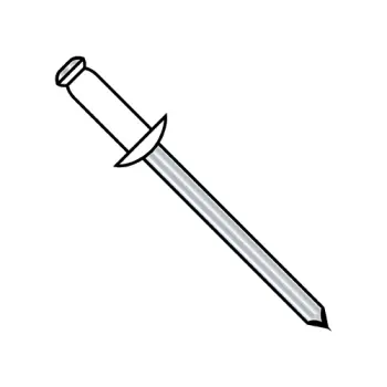 1/8X.06-.12  Steel Rivet With Steel Mandrel With White Eyelet