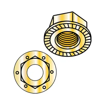 3/8-16  Serrated Flange Hex Lock Nuts Grade 8 Zinc Yellow