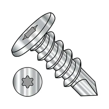 12-14X1 1/2  Six Lobe Pancake Head Self Drilling Screw Full Thread 410 Stainless Steel
