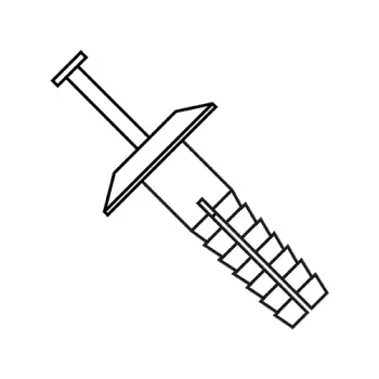 1/4X6  Two Piece Nylon Anchor Rivet Truss Head Nylon Pin White