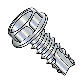 12-14X1/2  Unslotted Indented Hex Washer Thread Cutting Screw Type 25 Fully Threaded Zinc A