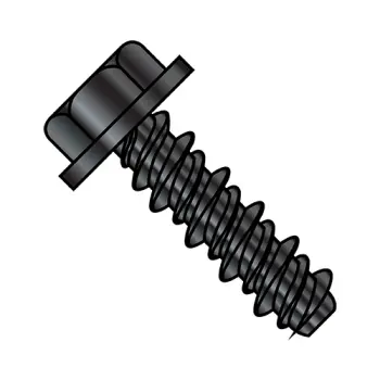 6-19X1/2 #5HD  Unslotted Indented Hex Washer High Low Screw Fully Threaded Black Oxide