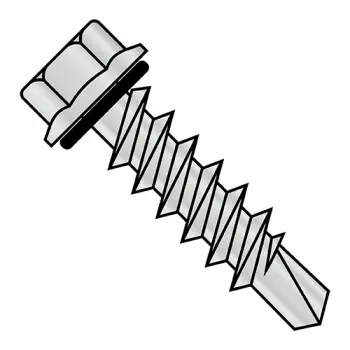1/4" - 14 x 2" Self-Drilling Screws | Neoprene | Plain | Hex | 1432KWWHC