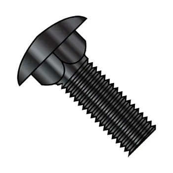1/4"-20 x 1" Carriage Bolts | Steel | Black Oxide | Full Thread | 1416CB