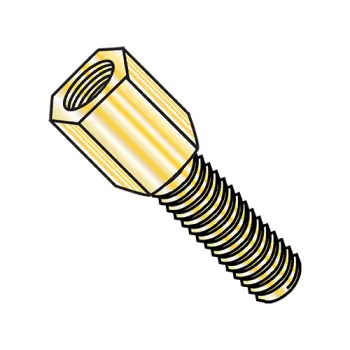 4-40X1/2  3/16 Hex Jackscrew Male Zinc Yellow