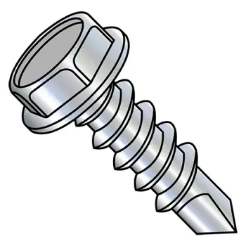#6 - 20 x 1" Self-Drilling Screws | Steel | Zinc/Clear | Unslotted | IHWH | 0616KW