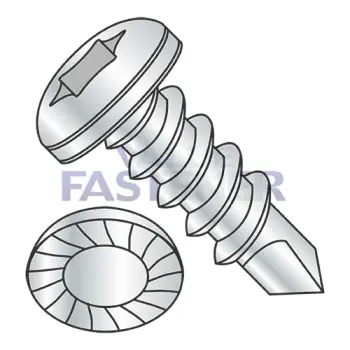 #10 - 16 x 1" Self-Drilling Screws | Steel | Zinc/Clear | 6-Lobe | Pan | 1016KTPS