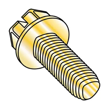 #12 - 24 x 1/2" Thread-Rolling Screws | Steel | Zinc/Yellow | IHWH | Slotted | 1208RSWY