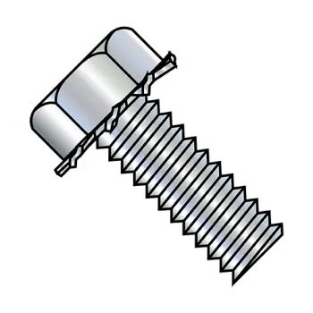 8-32X1/2  Unslot Indent Hex Head 5/16 AF External Sems Machine Screw Full Thread Zinc And