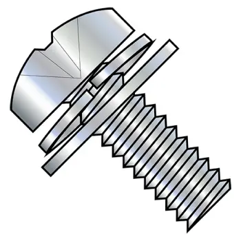 4-40X1/4  Phillips Pan Split Lock & Narrow Flat Washer Sems Fully Threaded Zinc Bake