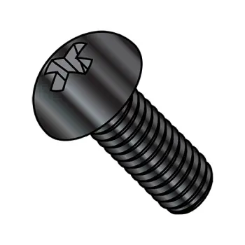 6-32X3/8  Phillips Round Machine Screw Fully Threaded Black Zinc