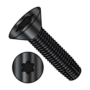1/4-20X5  Six Lobe Flat Floor Board Screw Type F Black Phosphate
