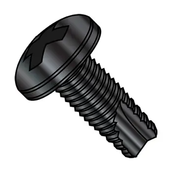 6-32X1/2  Phillips Pan Thread Cutting Screw Type 23 Fully Threaded Black Zinc and Bake