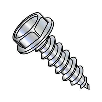 8-15X1 1/4  Unslotted Indented Hex Washer Self Tapping Screw Type A Full Threaded Zinc Bake