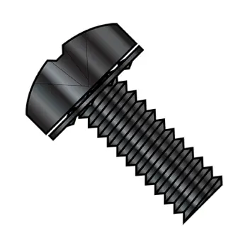 6-32X3/8  Phillips Pan Internal Sems Machine Screw Fully Threaded Black Oxide