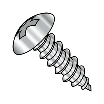 #8 - 18 x 1/2" Self-Tapping Screws | type-ab | Steel | Chrome | Truss | Phillips | 0808ABPTC