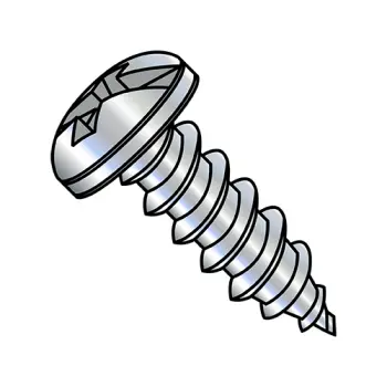 10-16X3/4  Combination Pan Head Self Tapping Screw Type AB Fully Threaded Zinc And Bake