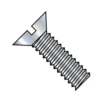 6-32X2  Slotted Flat Machine Screw Fully Threaded Zinc