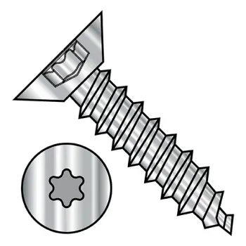 10-16X1/2  Six Lobe Flat Undercut Self Tap Screw Type AB Full Thread 18-8 Stainless Steel