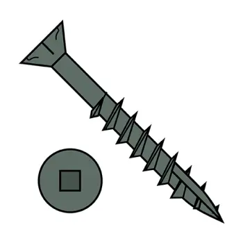 9" - 8 x 2 1/2" Deck Screws | Steel | Ceramic Silicon Resin (Ruspro) | Square | Flat | 0940DQF17CGR
