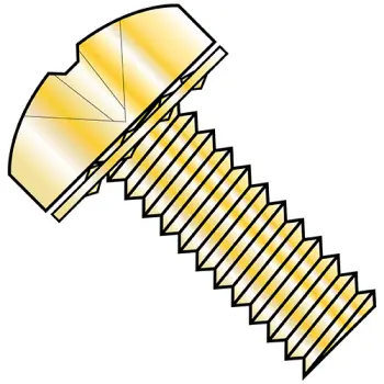 M3-.5X6  JIS B1188 Phillips Pan Internal Washer Sems MS Full Thrd Zinc Yellow Bake ROHS