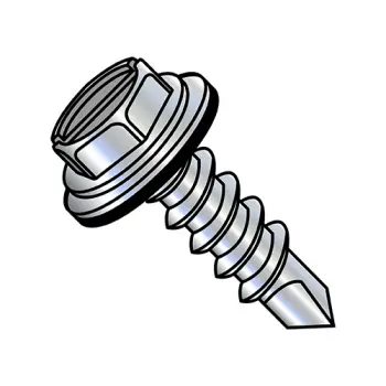 10-16X3  Pole Barn Screw Type17 Hi-Lo w/Bonded NEO EPDM Unsl Hex Wash Mechanical Galv F/T