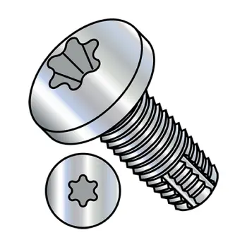 4-40X1/4  Six Lobe Pan Thread Cutting Screw Type F Fully Threaded Zinc And Bake