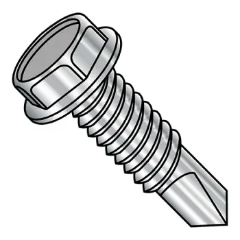 12-24X1/2  Unslotted Hexwasher Self Drilling Screw Full Thread 18-8 Stainless Steel