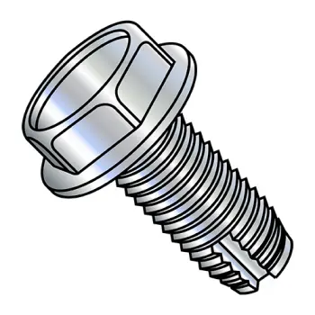 12-24X1/2  Unslotted Indented Hex Washer Thread Cutting Screw Type 1 Fully Threaded Zinc An