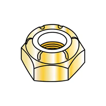 3/4-10 NTE  Thin Pattern Nylon Insert Hex Lock Nut Coarse Thread Zinc Yellow