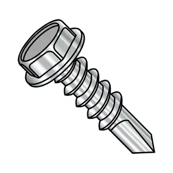 #12 - 14 x 1" Self-Drilling Screws | 410 Stainless Steel | Plain | Unslotted | HWH | 1216KW4410