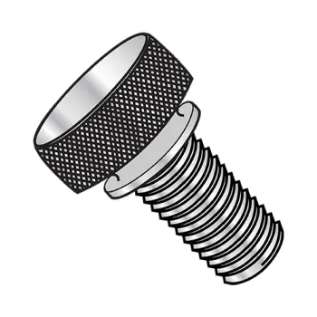 4-40X7/16  Knurled Thumb Screw with Washer Face Full Thread Aluminum