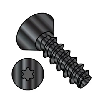 #4 - 20 x 1/4" Thread-Rolling Screws | Steel | Black Oxide | Flat & Undercut | 6-Lobe | 0404LTUB