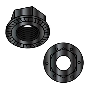 3/8-16  Serrated Flange Hex Lock Nuts Grade 8 Black Phosphate