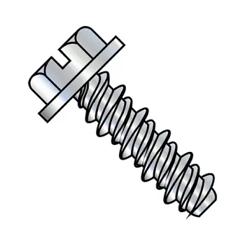 10-16X3/8  Slotted Indented Hex Washer High Low Fully Threaded Zinc and Bake
