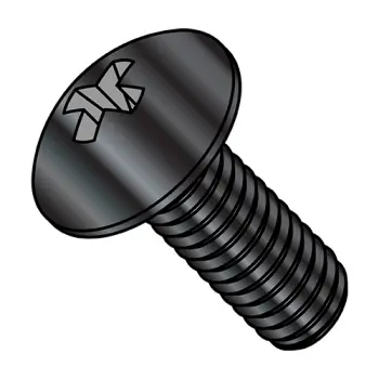 #10 - 24 x 1/2" Machine Screws | Steel | Zinc/Black | Phillips | Truss | 1008MPTBZ