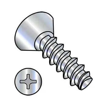 8-16X3/8  Phillips Flat Undercut Plastite Alternative 48-2 Fully Threaded Zinc Bake & Wax