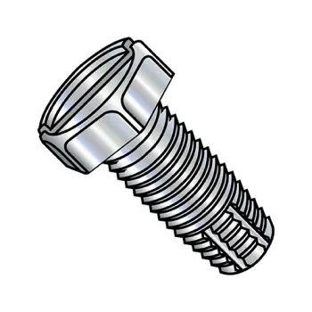 8-32X3/8  Slotted Indented Hex Head Thread Cutting Screw Type F Fully Threaded Zinc