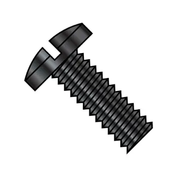 #8 - 32 x 1/2" Machine Screws | Steel | Black Oxide | Slotted | Bind & Undercut | 0808MSBB