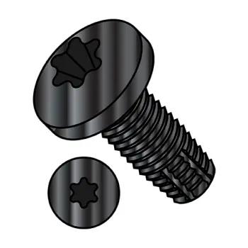 8-32X1/4  Six Lobe Pan Floor Board Screw Type F Fully Threaded Black Phosphate