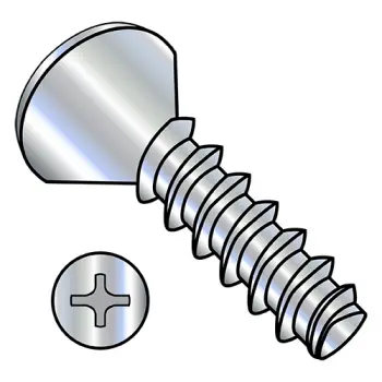 10-14X3/4  Phillips Oval Plastite Alternative 48-2 Fully Threaded Zinc Bake And Wax