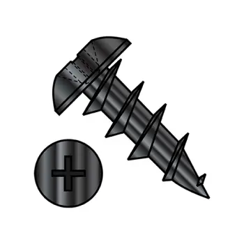 8-11X7/16  Phillips  #6 Truss Head Deep Thread Wood Screw Full Thread Black Oxide