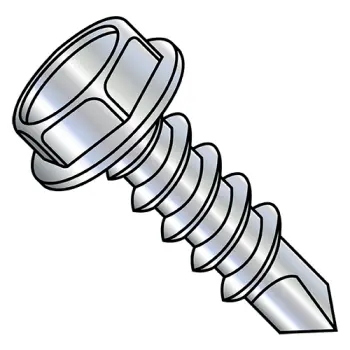 #10 - 16 x 1" Self-Drilling Screws | Steel | Zinc/Clear | Unslotted | IHWH | 1016KW2